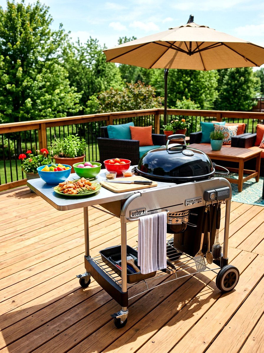 Portable Grill Cart - 30 outdoor prep station ideas