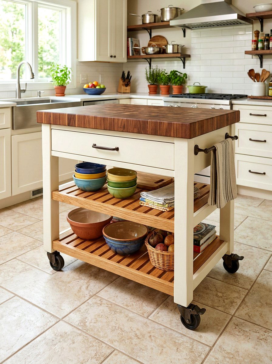 Portable Kitchen Island Cart - 30 freestanding kitchen cabinet ideas