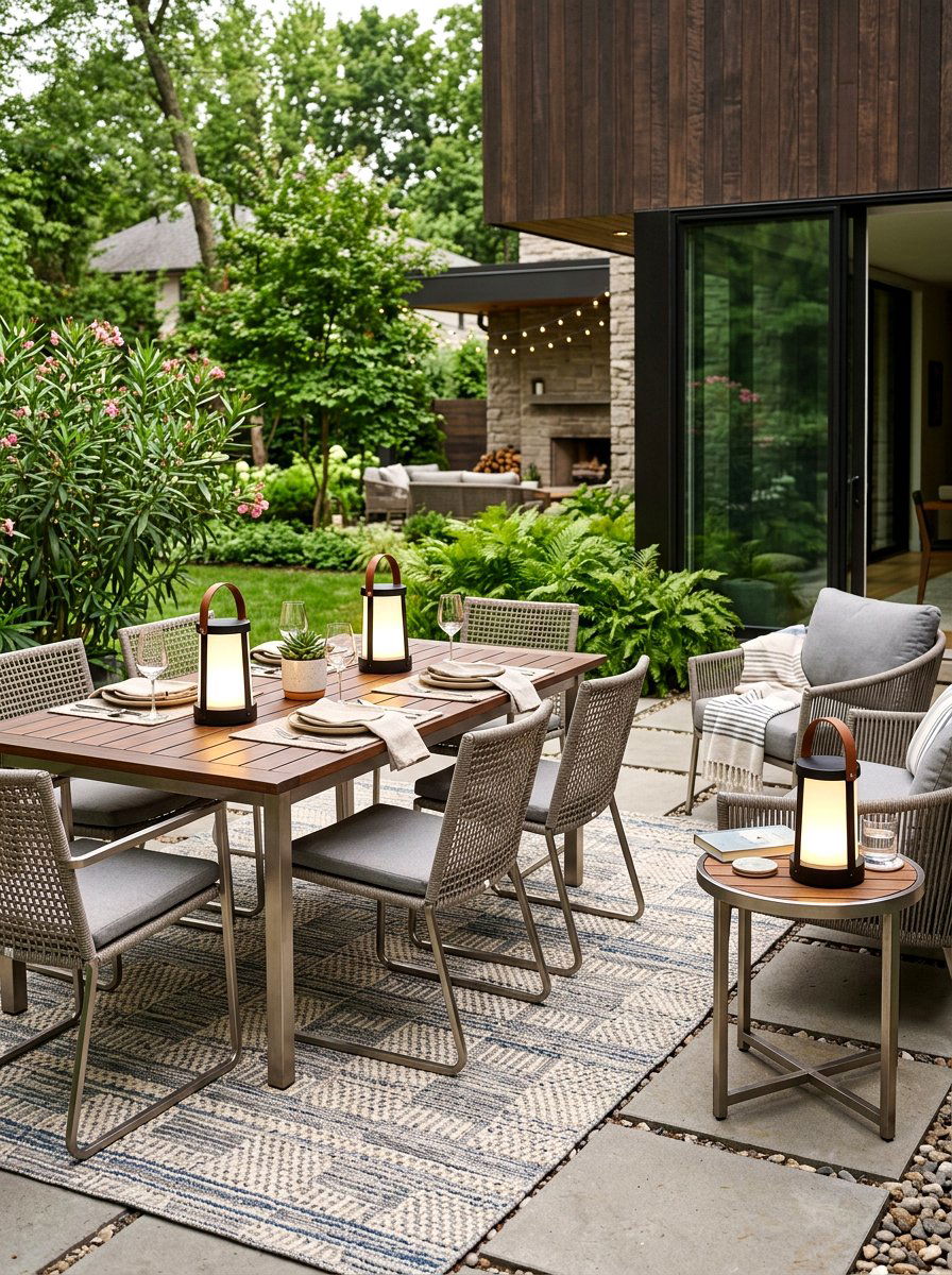 Portable LED Lanterns - 30 apartment patio lighting ideas