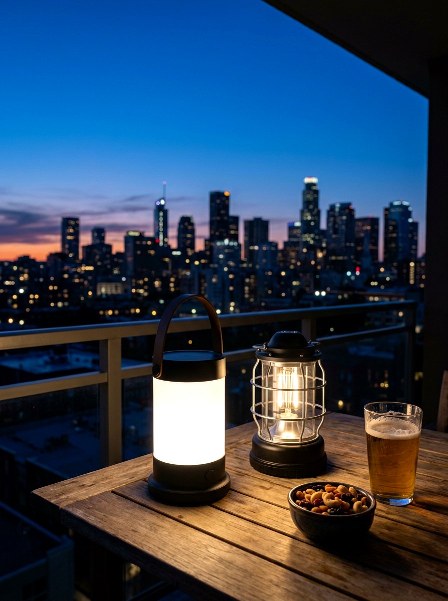Portable Led Lanterns - 30 apartment patio mood lighting ideas