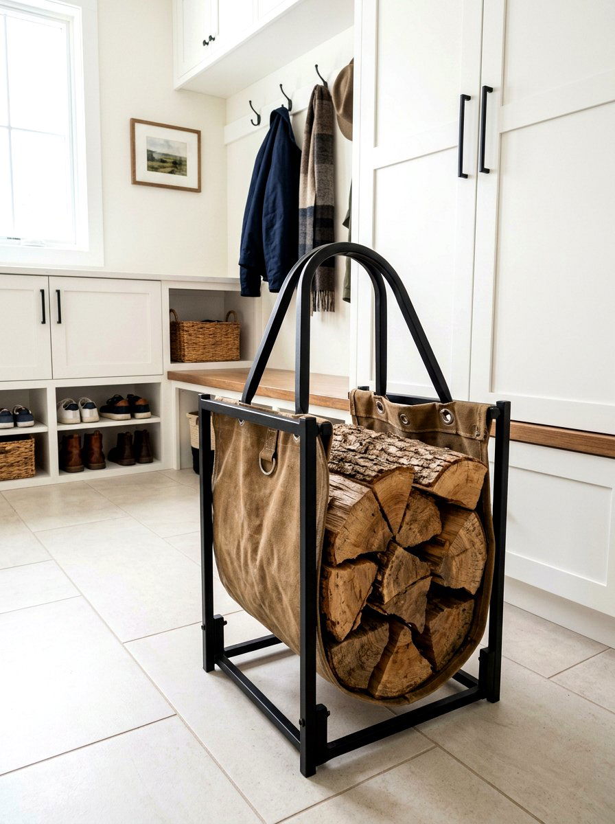 Portable Log Tote Rack - 30 firewood rack ideas