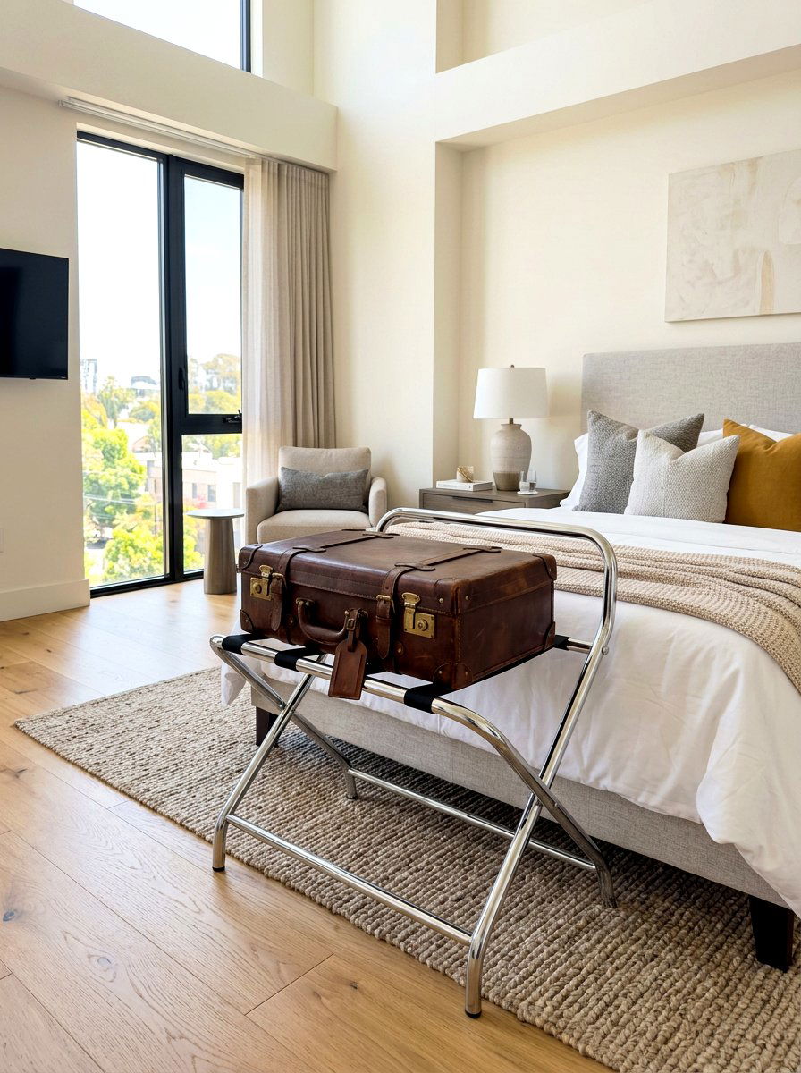 Portable Luggage Rack - 30 stylish host home ideas
