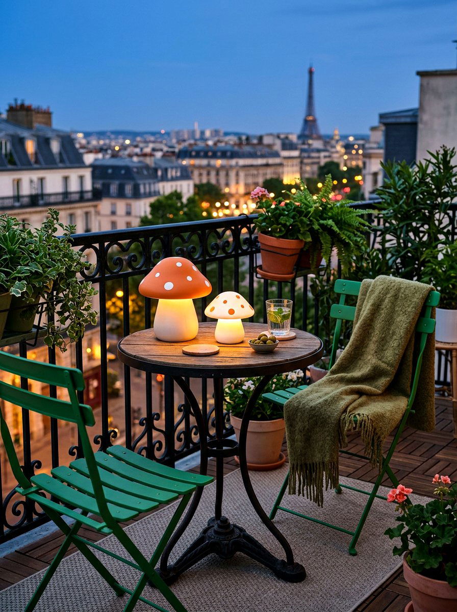 Portable Mushroom Lamp - 30 lamp lit patio ideas
