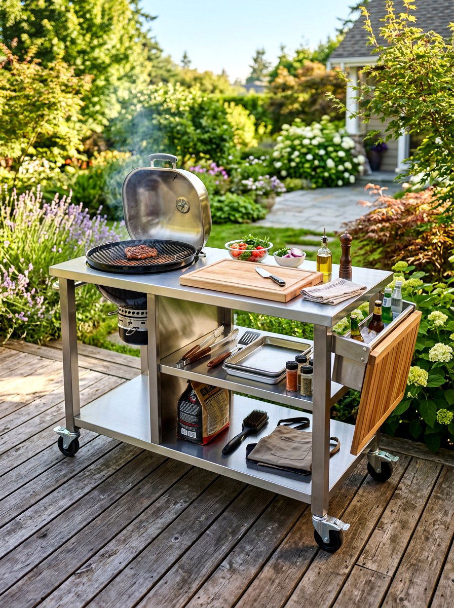 Portable Outdoor Prep Table - 30 outdoor countertop ideas