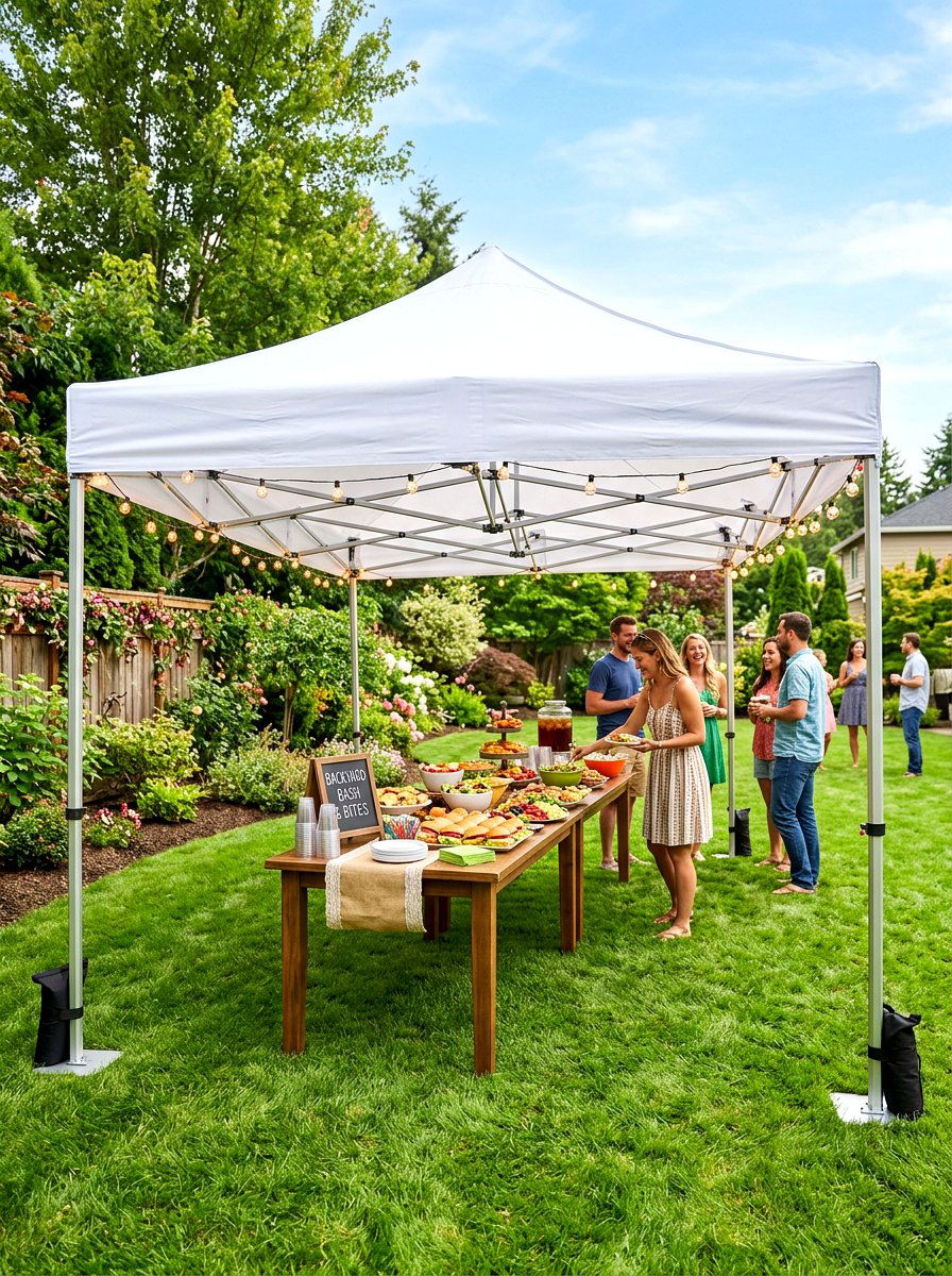 Portable Pop Up Canopy - 30 shaded backyard ideas