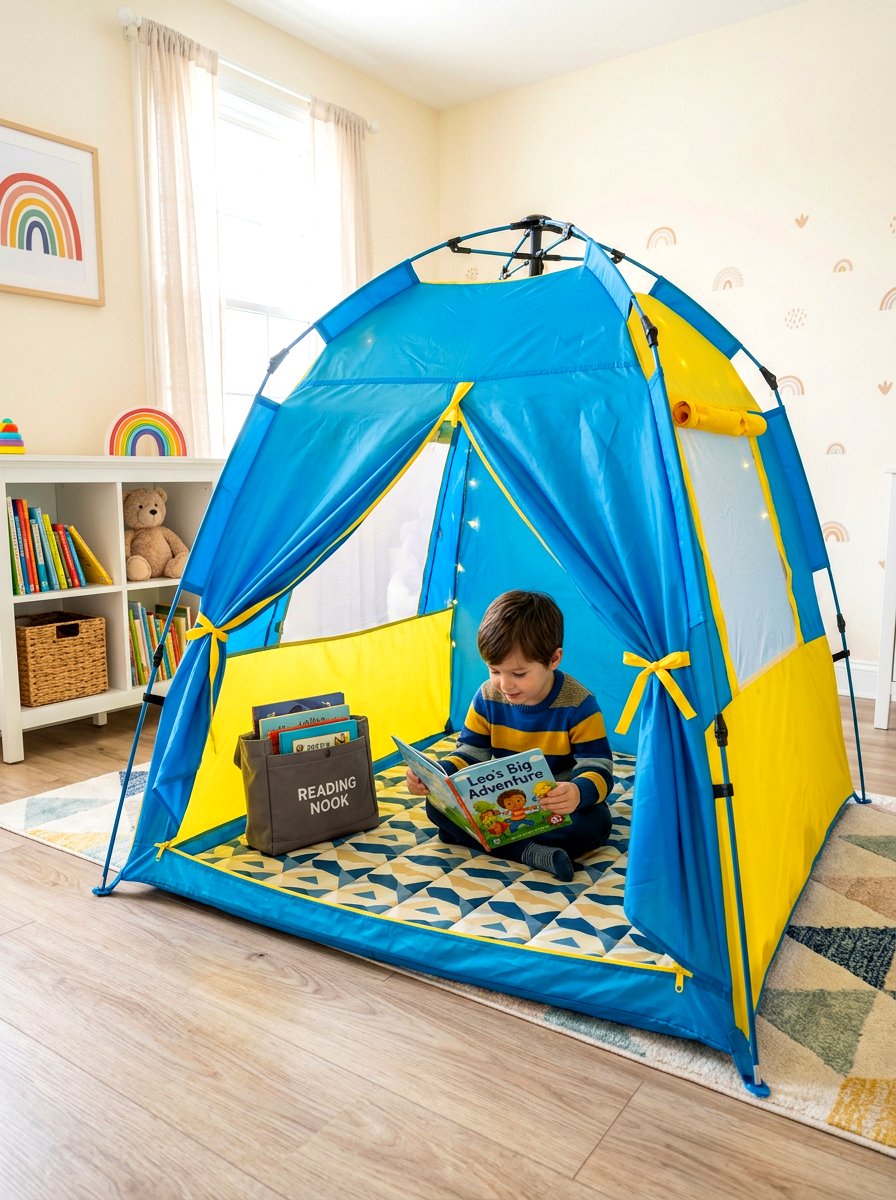 Portable Pop Up Reading Tent - 30 kids tent reading nook ideas