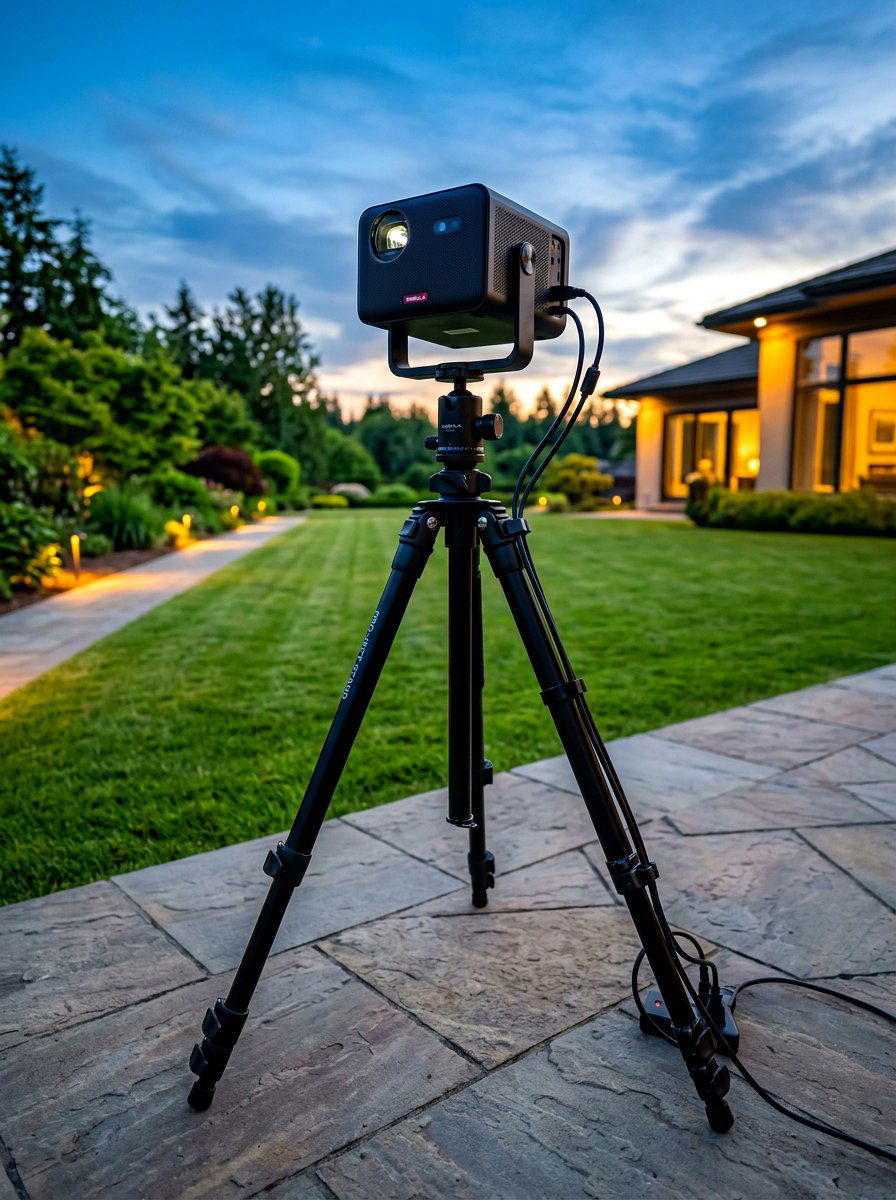 Portable Projector Stand - 30 outdoor movie night ideas