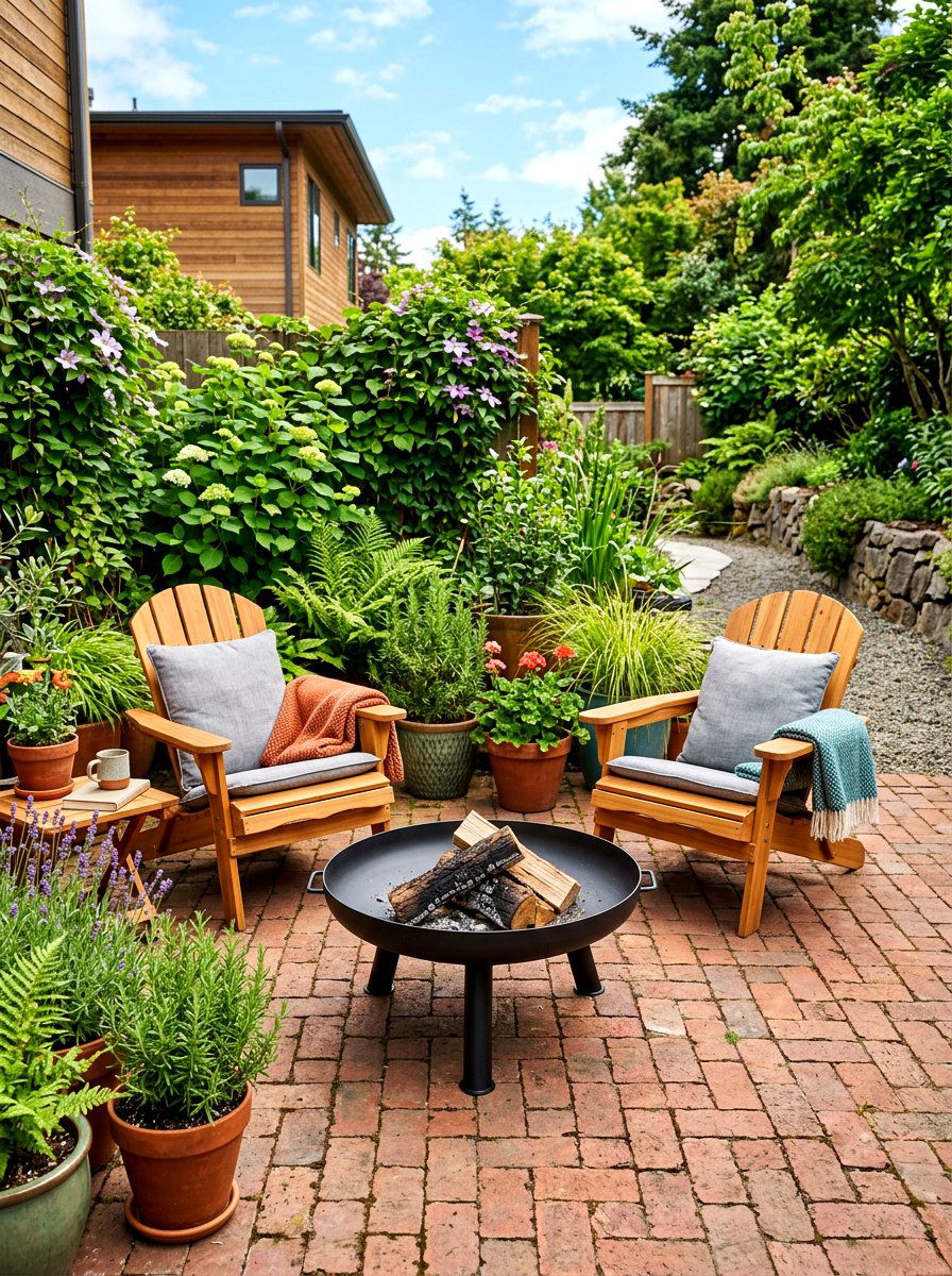 Portable Steel Fire Pit - 30 cozy fire pit ideas