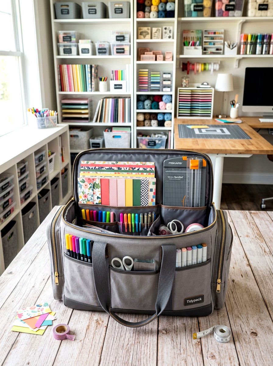 Portable Tote Bag - 30 scrapbook storage ideas