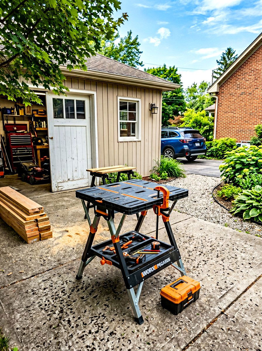 Portable Work Stand - 30 garage workbench ideas