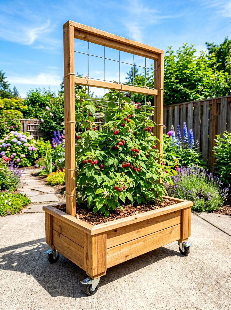 Portable garden raspberry trellis - 30 raspberry trellis ideas