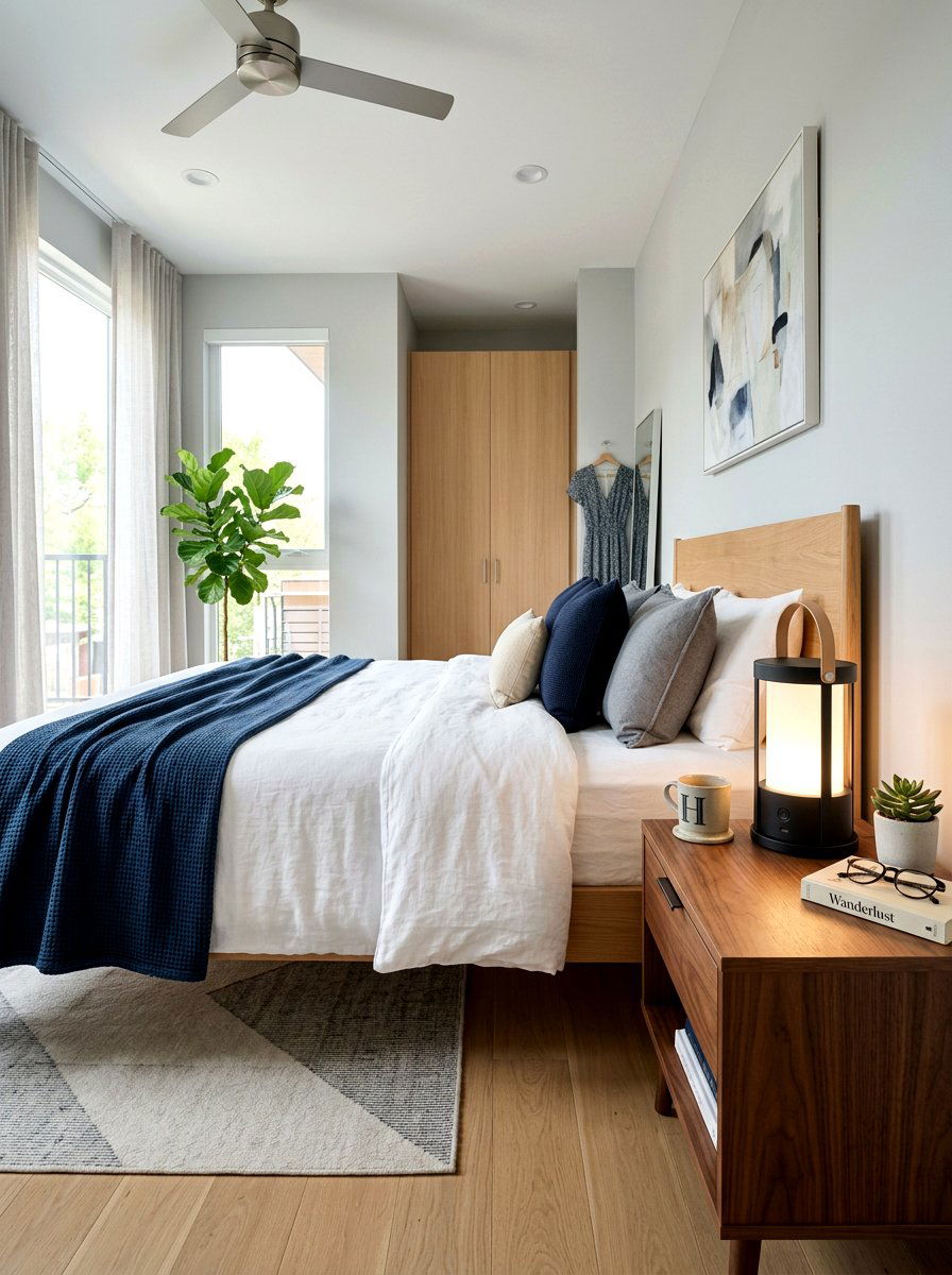 Portable lantern lamp - 30 circadian bedroom lighting ideas