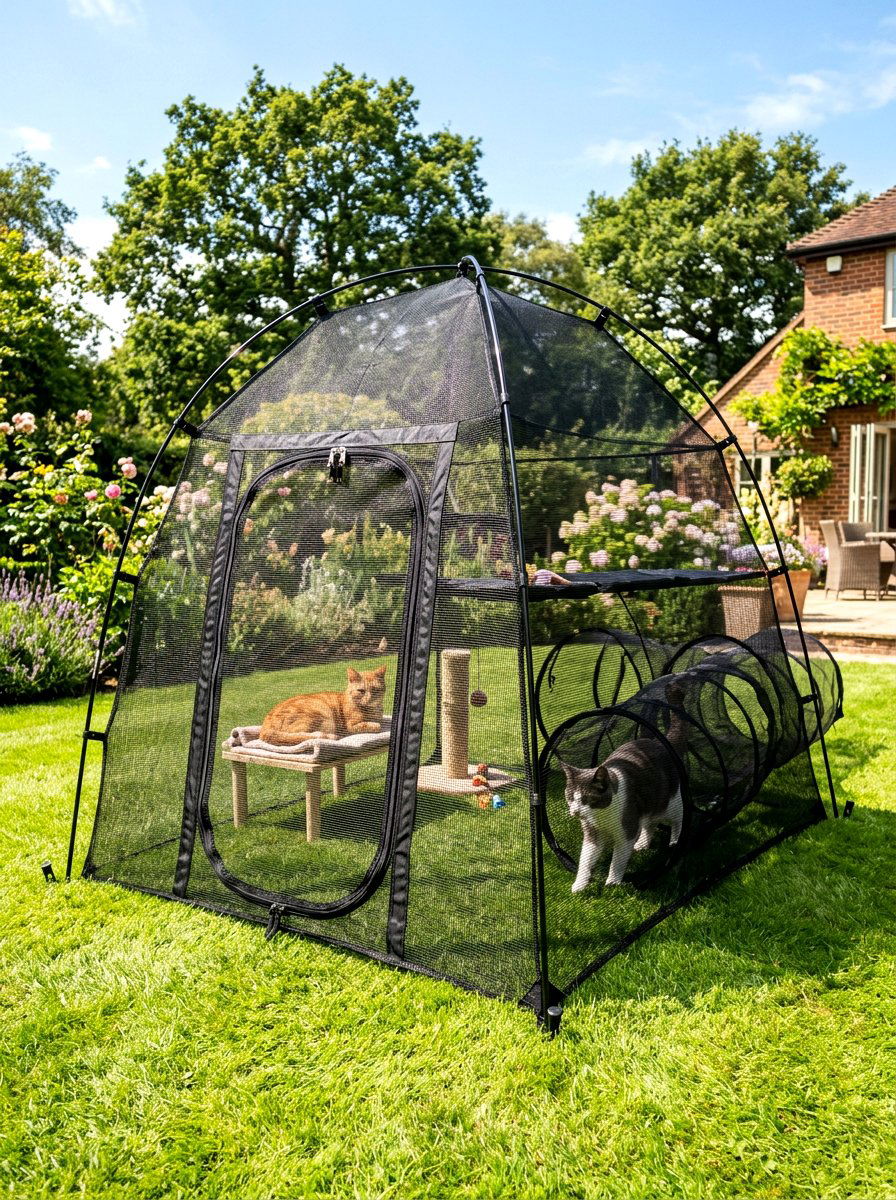 Portable mesh catio - 30 catio ideas