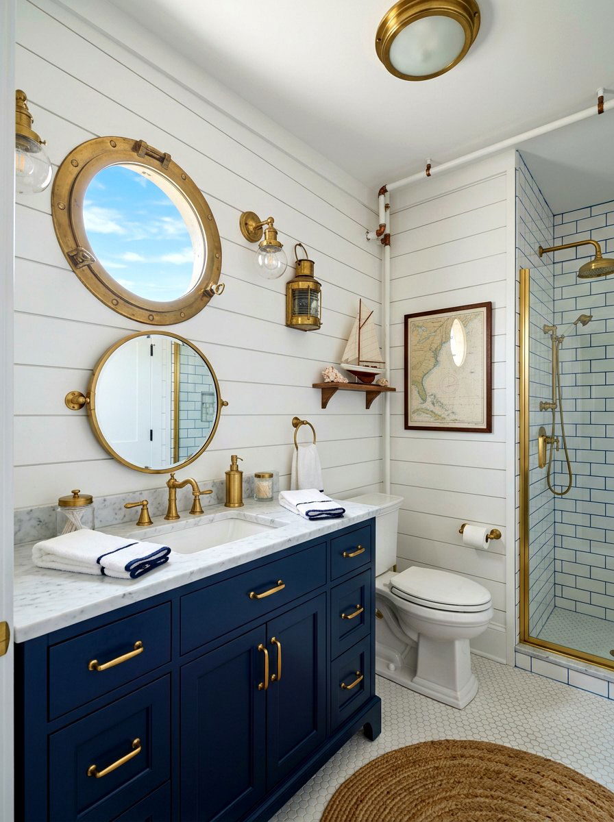 Porthole Style Window - 30 seaside bathroom ideas
