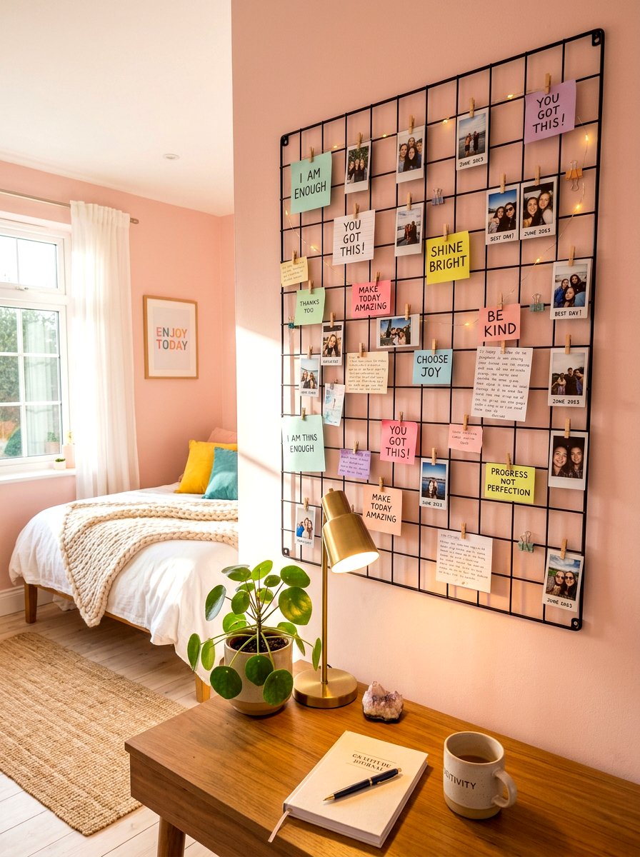 Positive Affirmation Wall - 30 self care station ideas