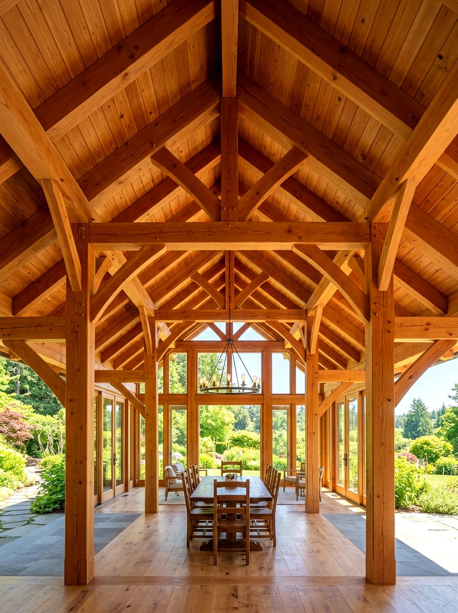 Post And Beam Wood Pavilion - 30 wood pavilion patio ideas