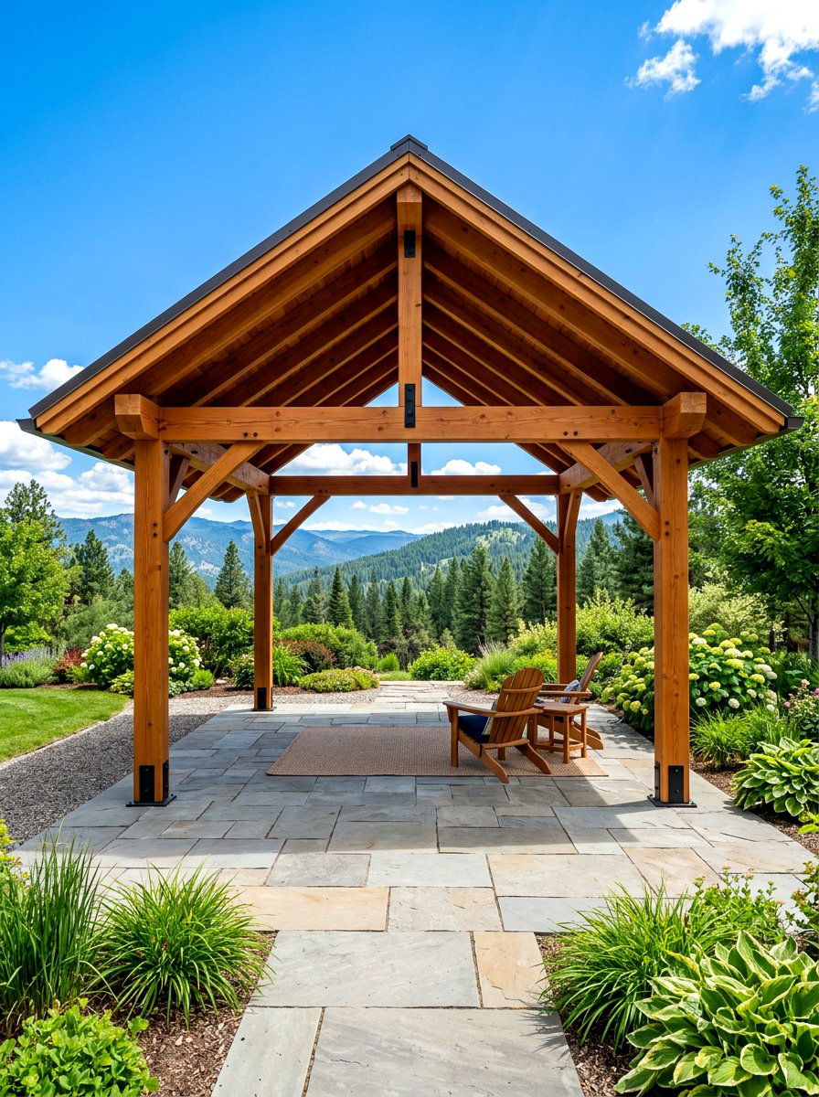 Post and Beam Pavilion - 30 rustic pavilion ideas