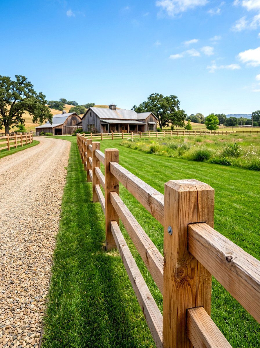 Post and Rail Fence - 30 rustic fence ideas
