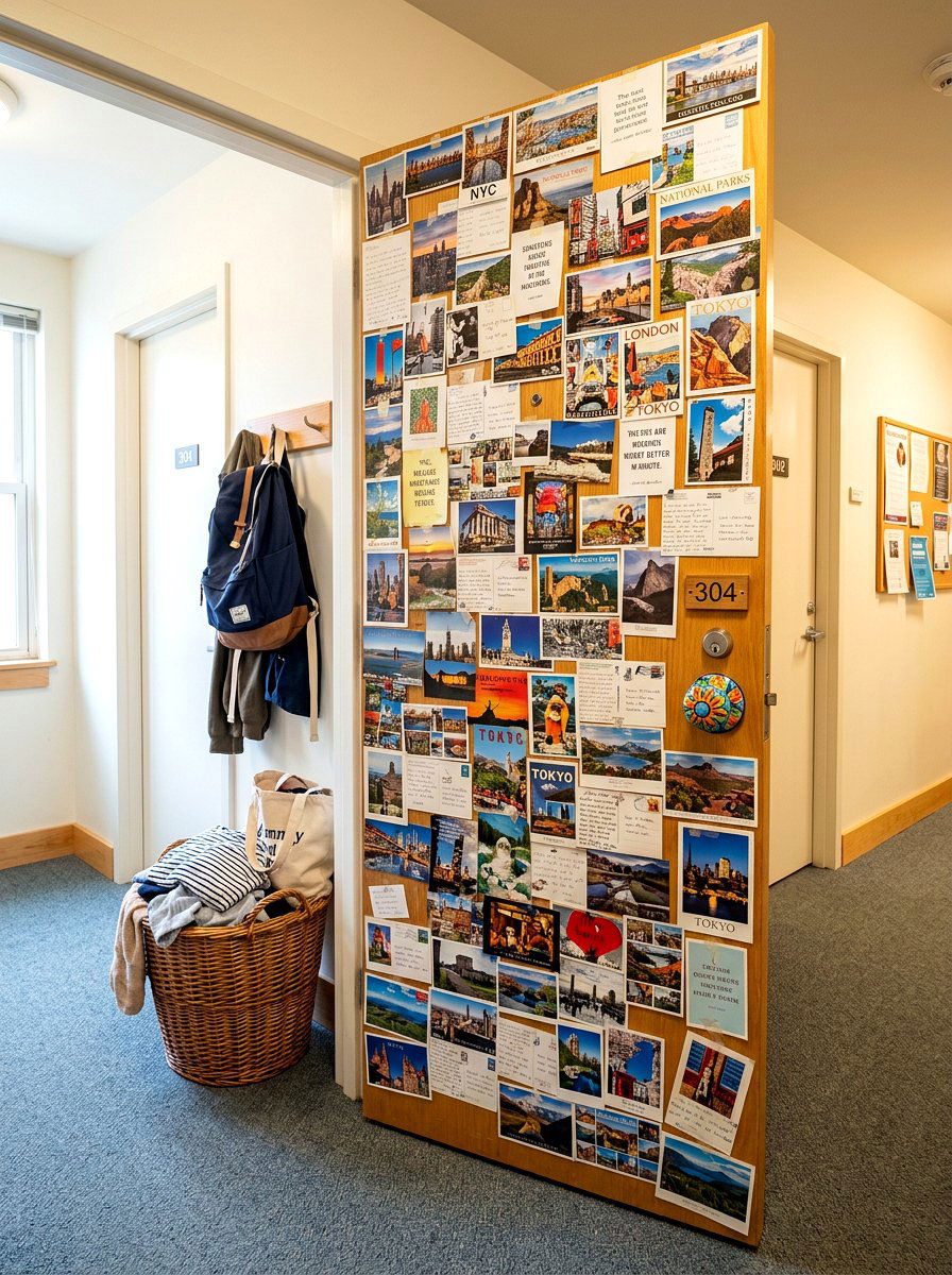 Postcard Door Decor - 30 postcard wall decor ideas