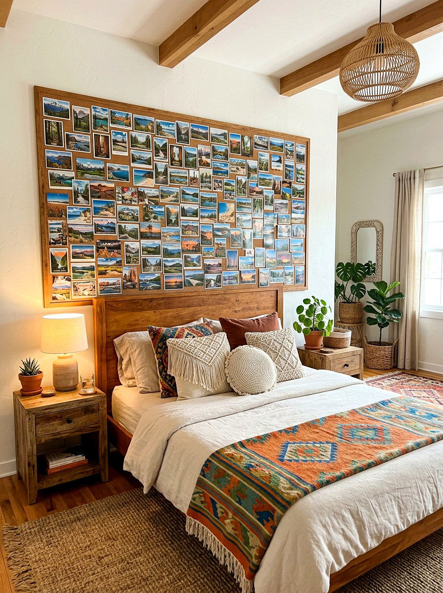 Postcard Headboard Decor - 30 postcard wall decor ideas
