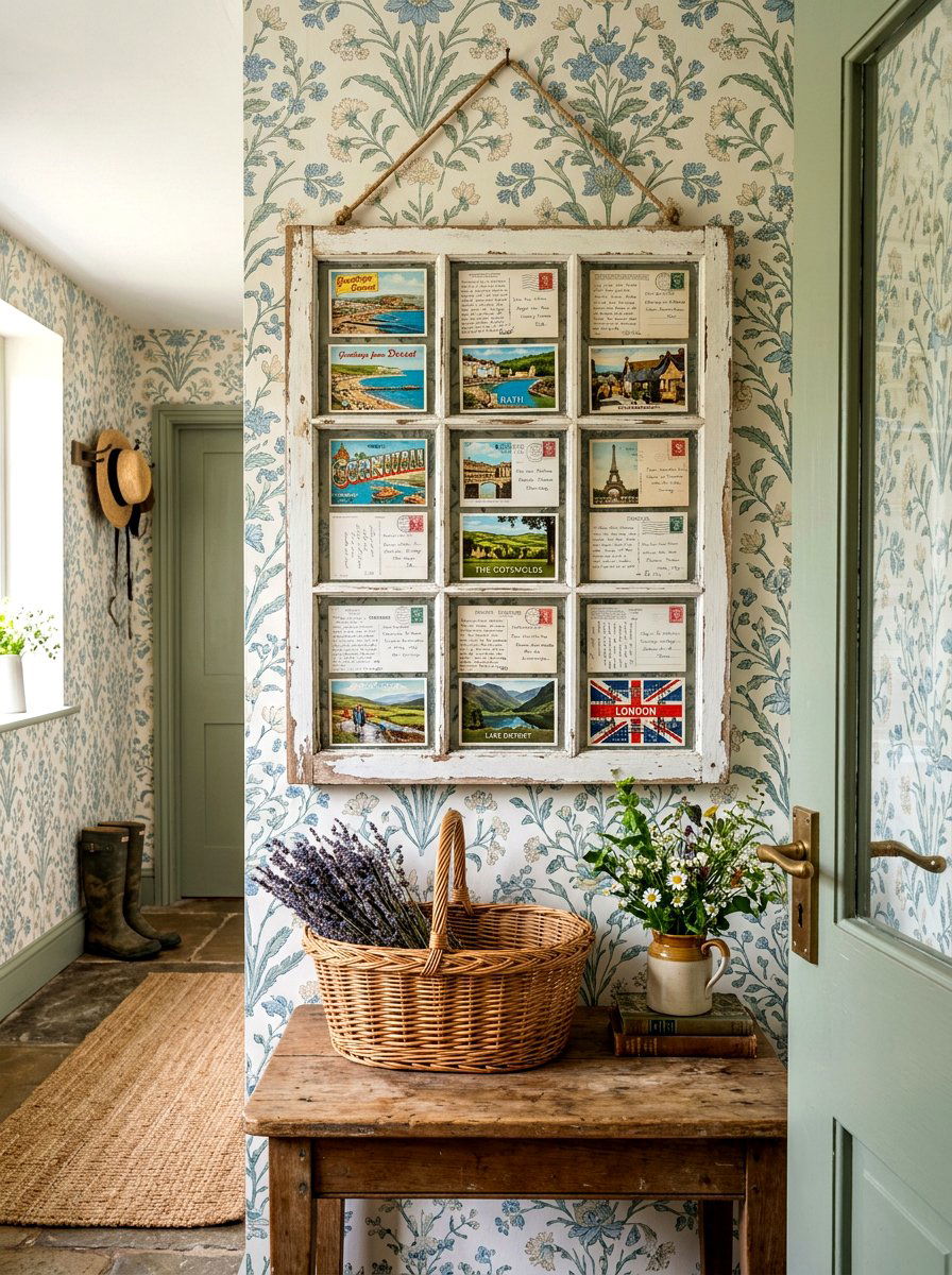 Postcard Window Frame - 30 postcard wall decor ideas