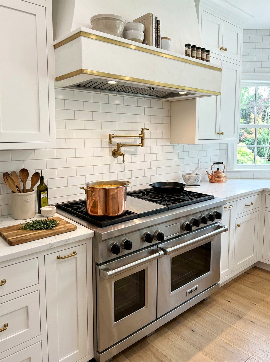 Pot Filler Faucet - 30 farmhouse kitchen ideas