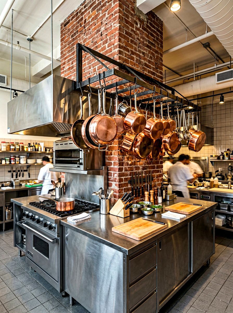 Pot Rack Kitchen - 30 budget kitchen ideas