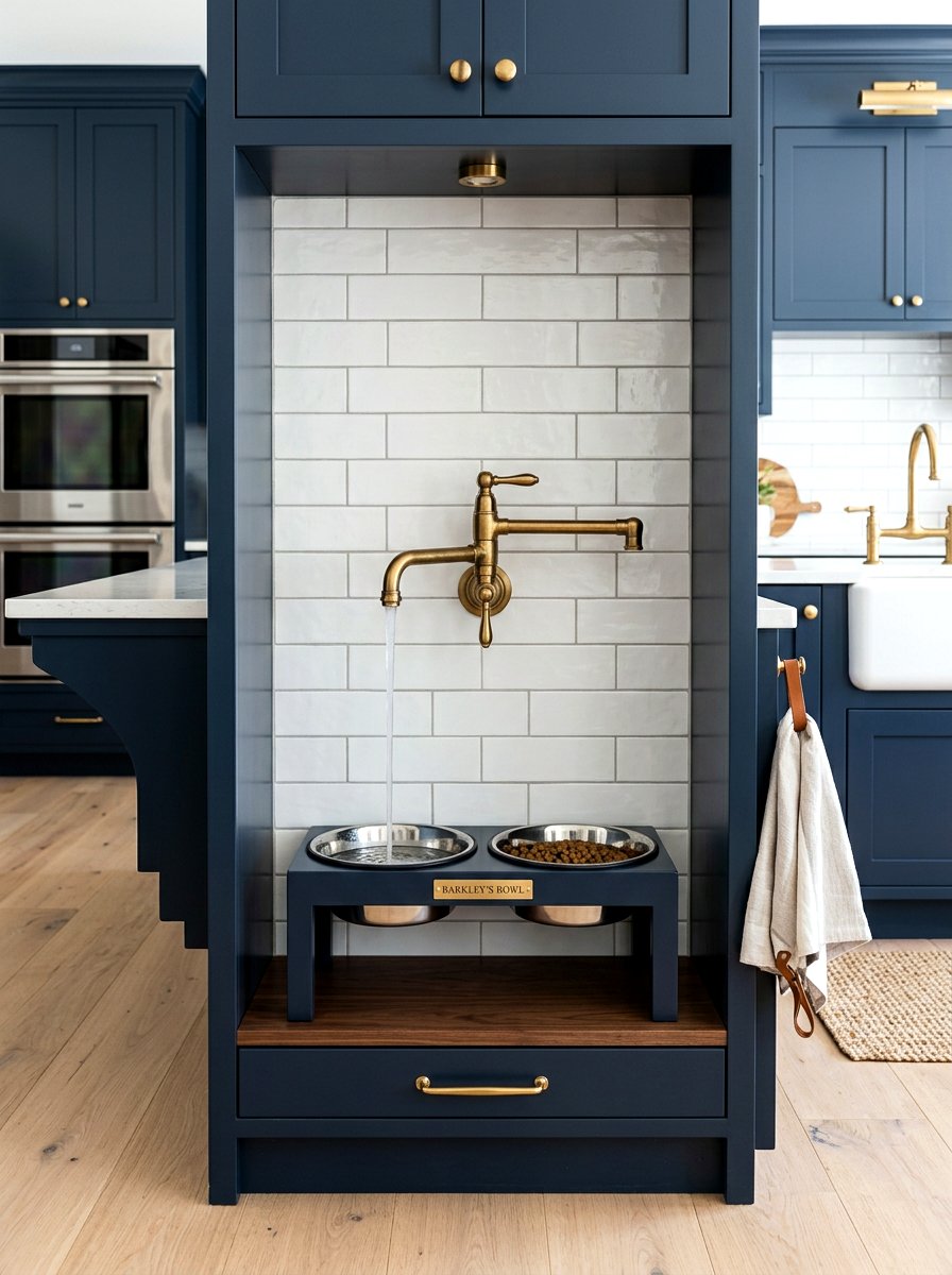 Pot filler for dog bowls - 30 pet station kitchen ideas