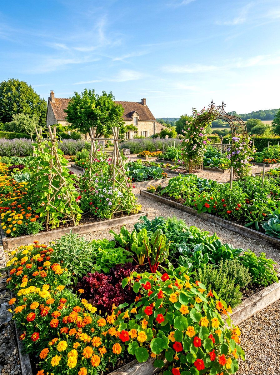 Potager Garden With Flowers - 30 backyard cutting garden ideas