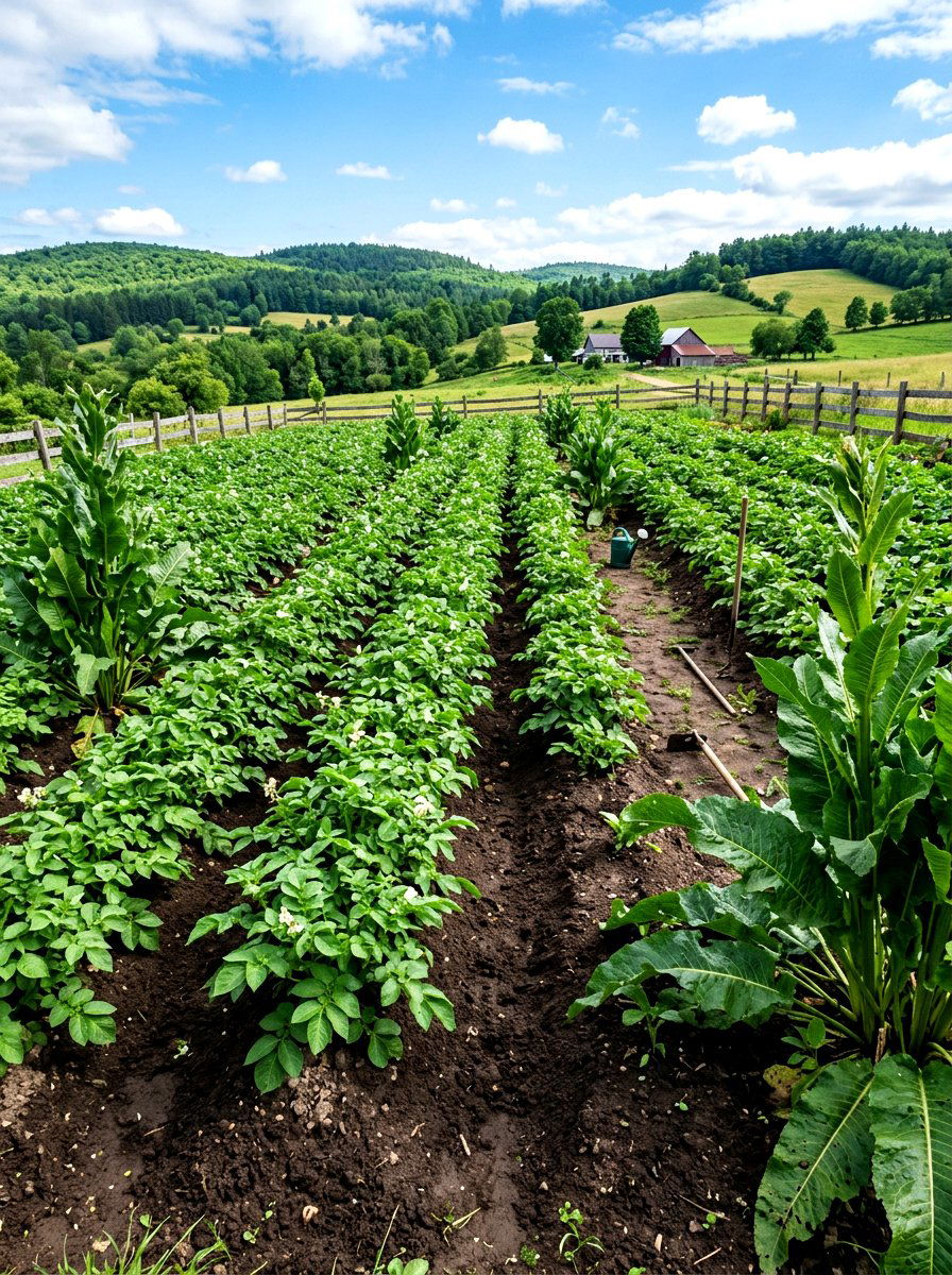 Potato and horseradish soil health - 30 vegetable garden companion planting ideas