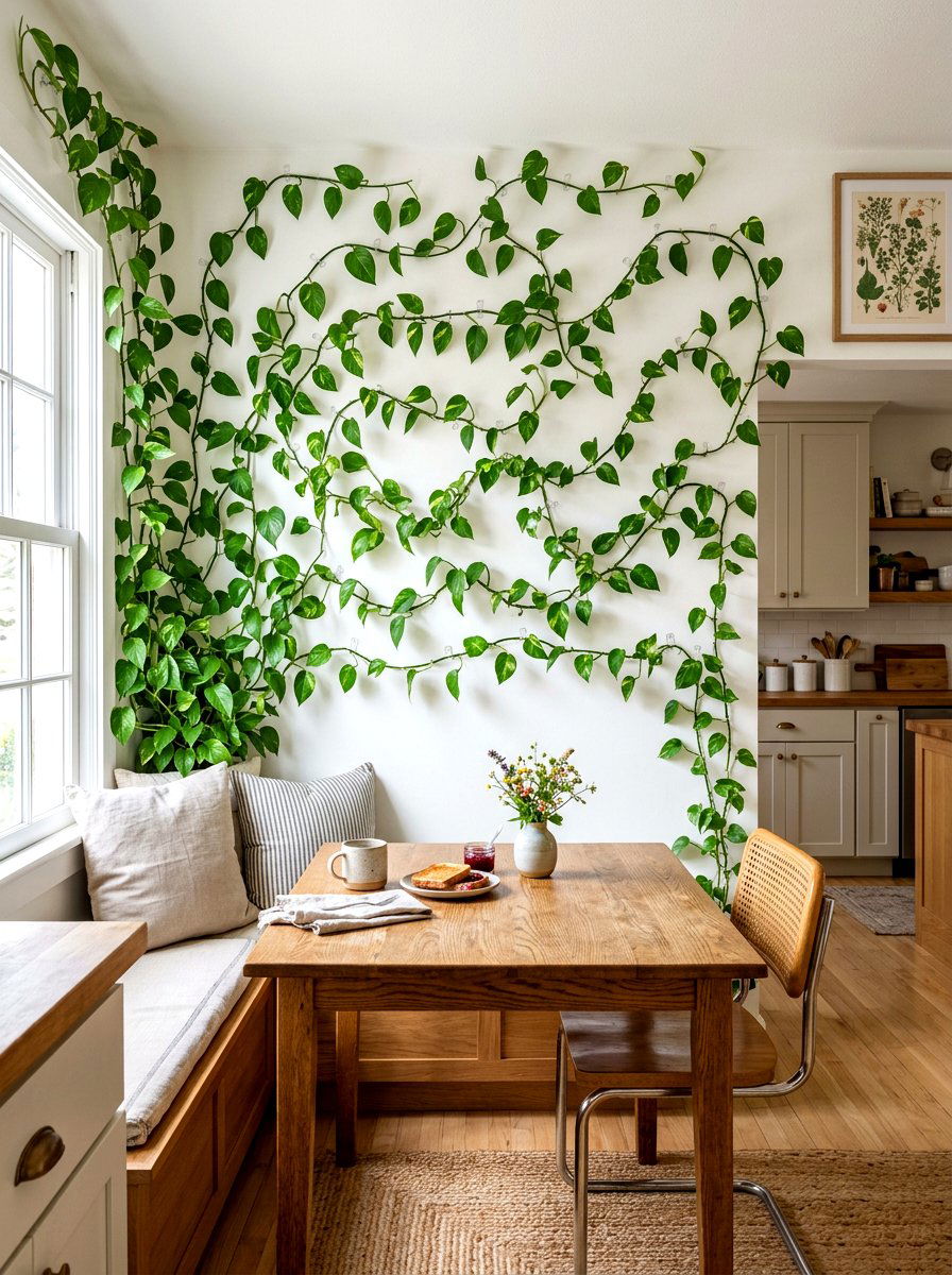 Pothos wall vine guide - 30 indoor plant wall ideas