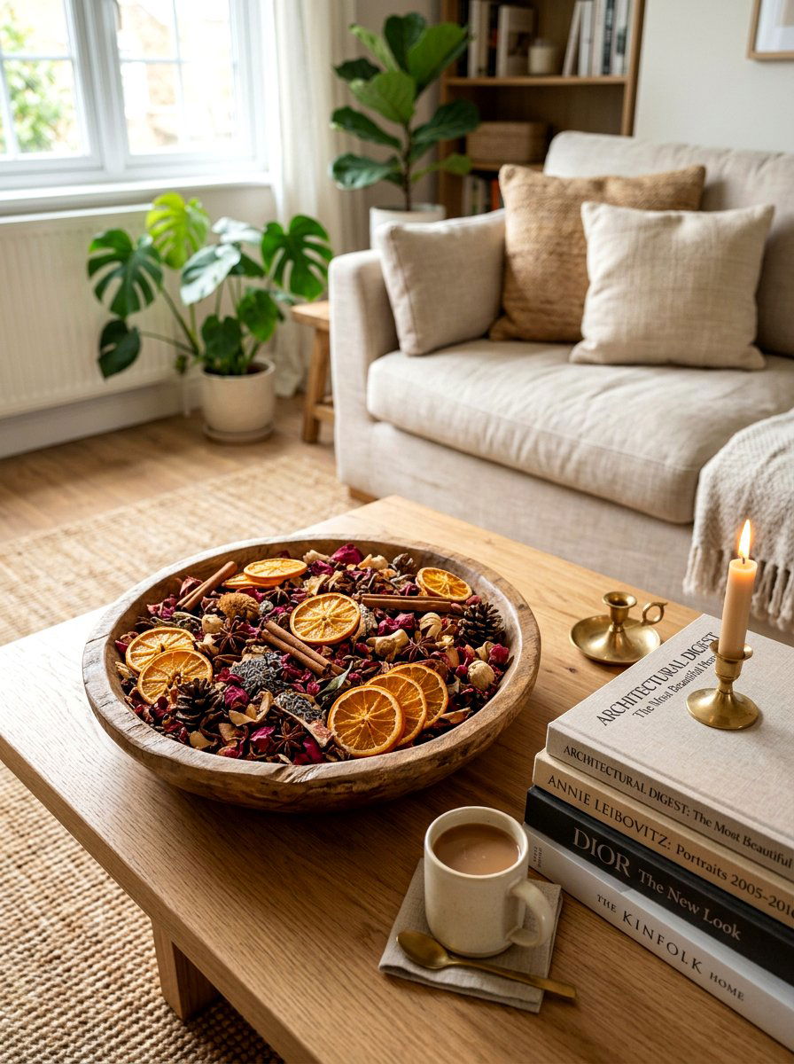Potpourri Bowl Display - 30 dried orange decor ideas