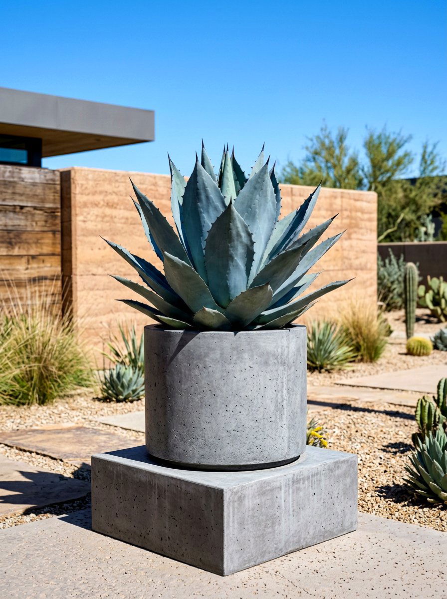 Potted Agave Plant - 30 poolside planters ideas