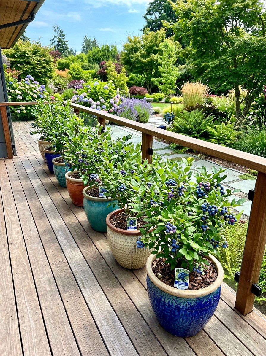 Potted Blueberry Bushes - 30 blueberry garden ideas