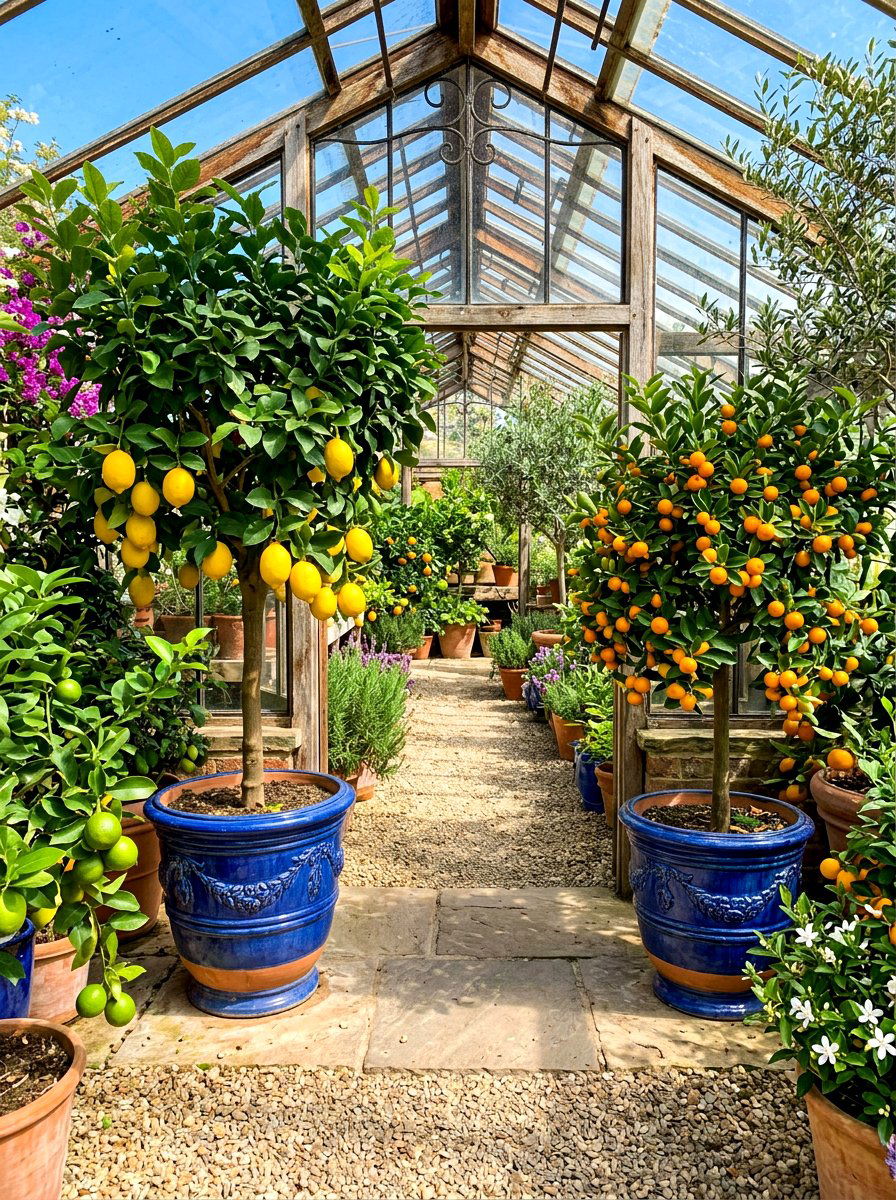Potted Citrus Trees - 30 greenhouse decorative ideas