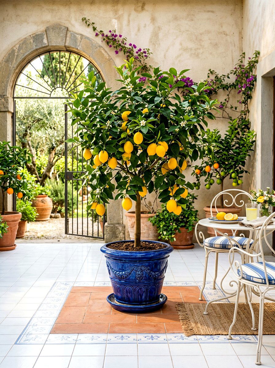 Potted Citrus Trees - 30 patio plant ideas
