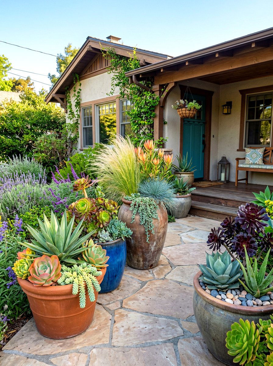Potted Drought Tolerant Plants - 30 low water front yard ideas