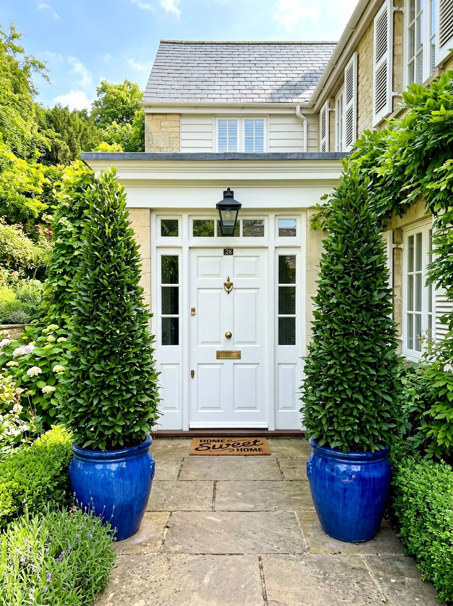 Potted Entrance Topiary - 30 topiary garden ideas