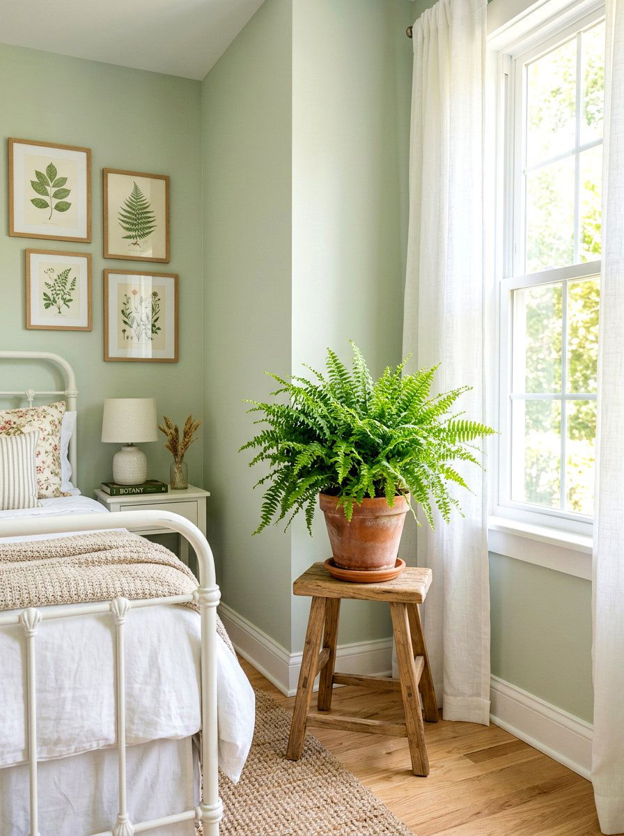 Potted Fern Plant - 30 cottagecore bedroom ideas