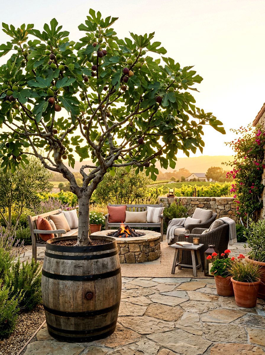Potted Fig Tree - 30 edible patio garden ideas