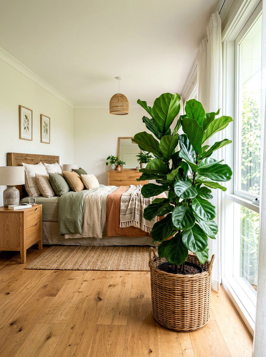 Potted Floor Plant Bedroom - 30 renter friendly bedroom ideas