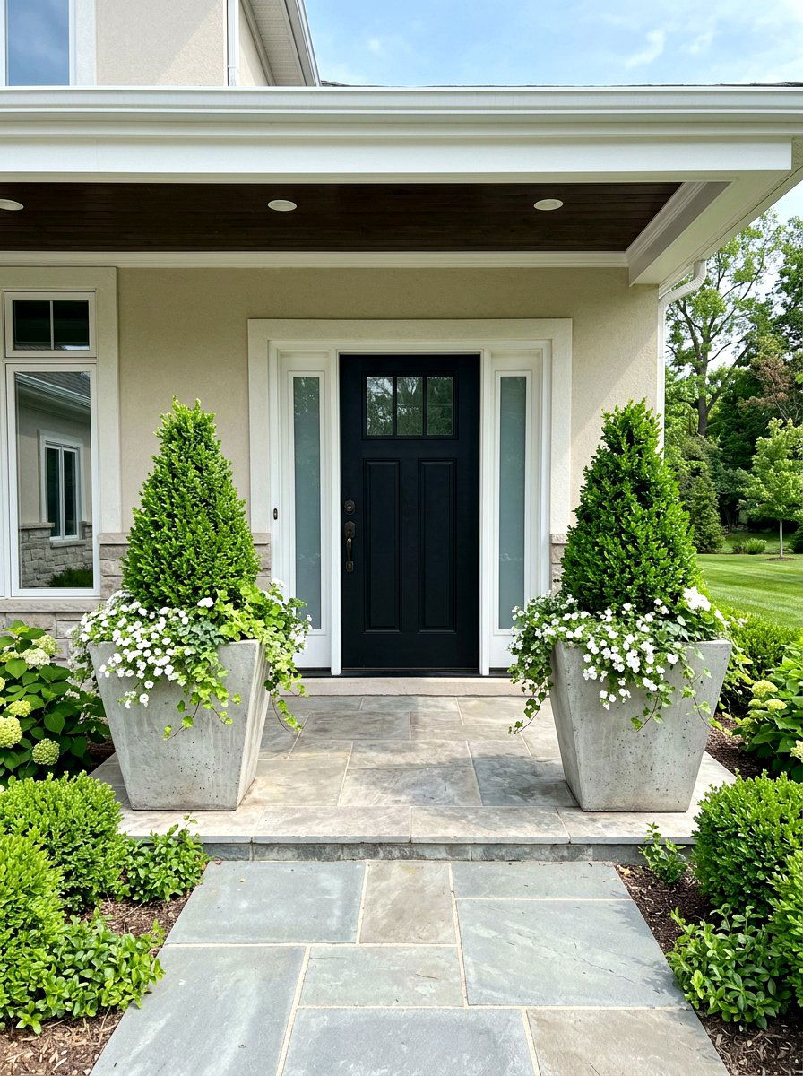 Potted Front Plants - 30 front facade makeover ideas