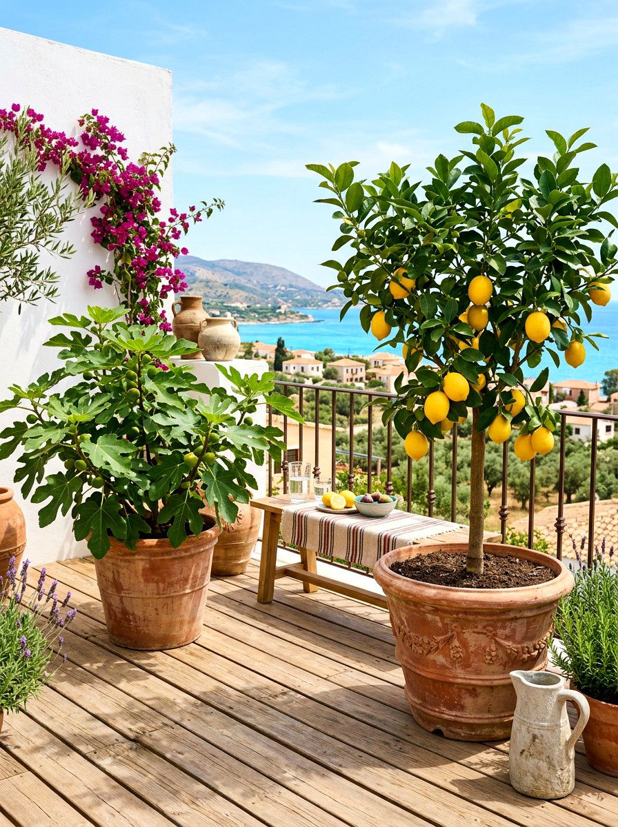 Potted Fruit Trees - 30 kitchen garden ideas