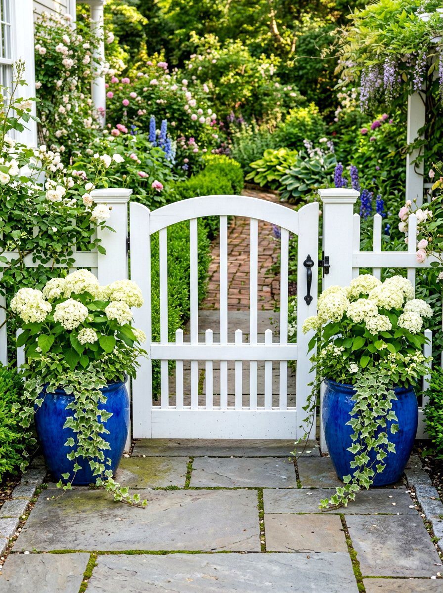 Potted Gate Plants - 30 front gate flower bed ideas