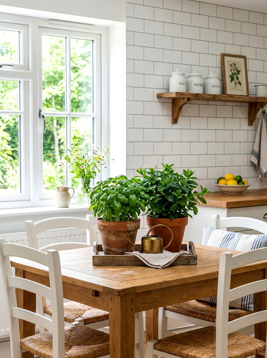 Potted Herb Arrangement - 30 dining table decor ideas