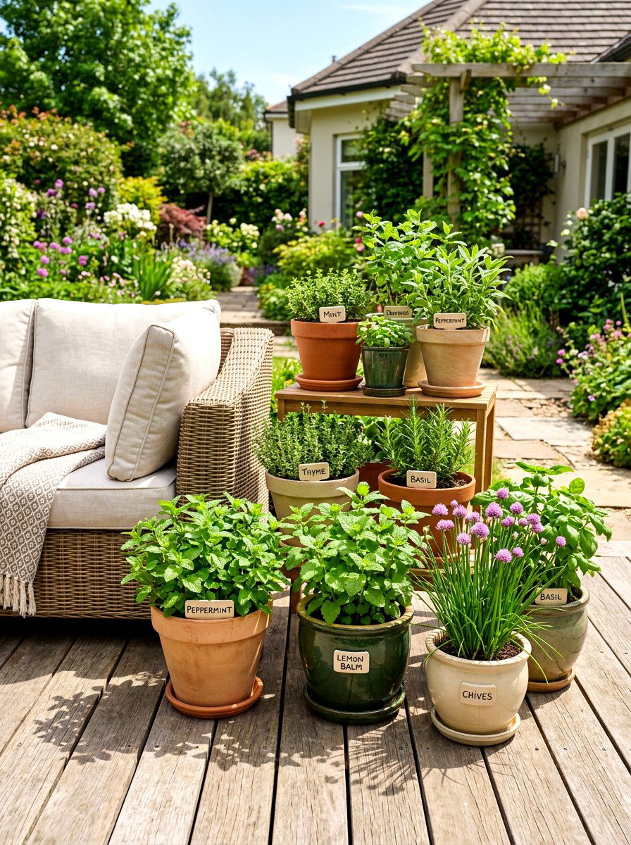 Potted Herb Collection - 30 medicinal herb garden ideas
