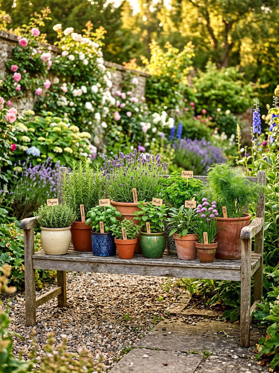 Potted Herb Garden Collection - 30 compact kitchen garden ideas