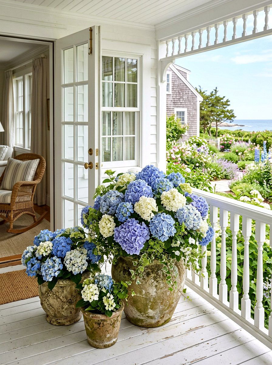 Potted Hydrangea - 30 Nancy Meyers garden ideas
