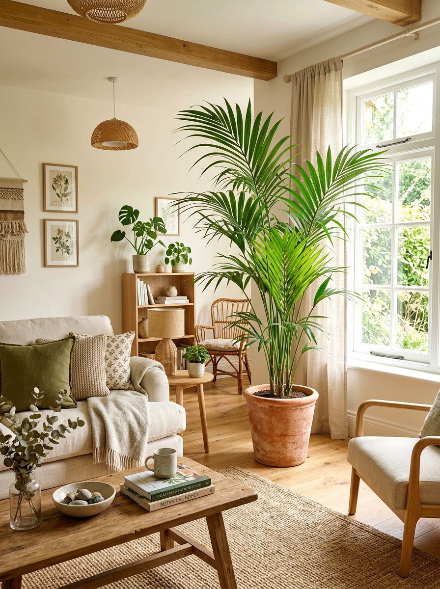Potted Indoor Palm - 30 English manor living room ideas