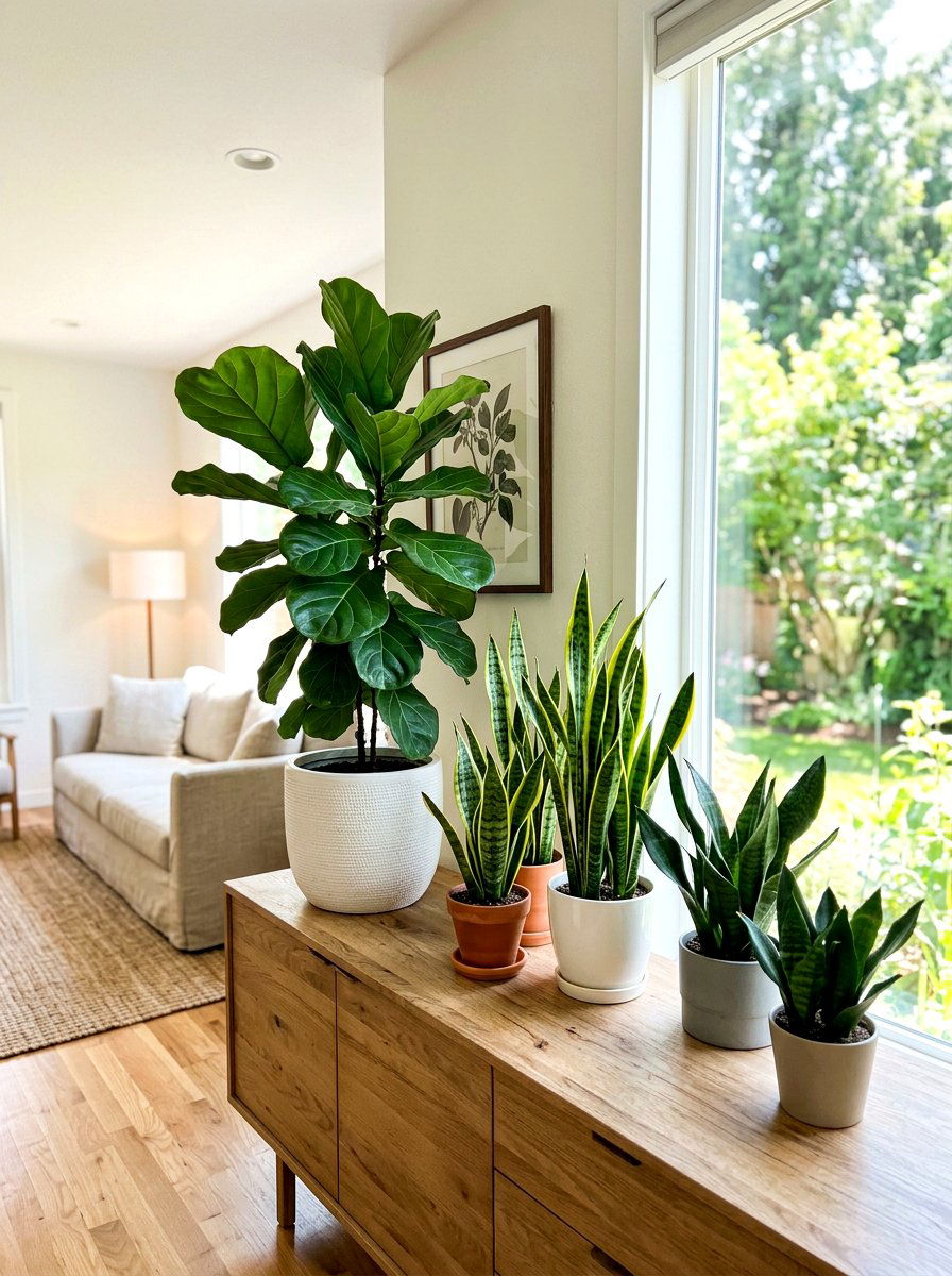 Potted Indoor Plants - 30 buffet table styling ideas
